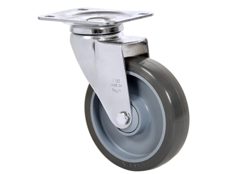 Rueda giratora placa 10a125cp-puisb polip.-poliur.gris eje bolas ALEX