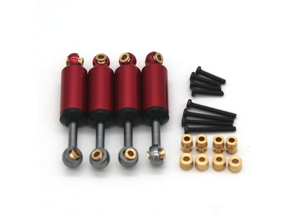 Amortiguadores Con Resortes Internos De Metal Mejorados (rojos, 4 Unidades) Para Fms Fcx24 12401 Power Wagon 1/24 (modelos De Coches Rc, Repuestos).