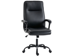 Sillas De Oficina Ergonómica Pu Altura Regulable Función De Balanceo Giratoria 360° Negro