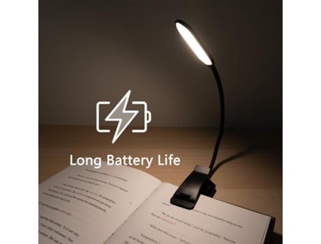 Lámpara de libro con 3 colores de luz y atenuador / Lámpara de lectura recargable
