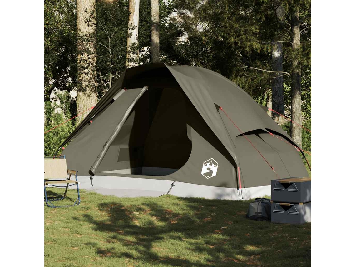 Tienda De Campaña Familiar Iglú 6 Personas Impermeable Marrón