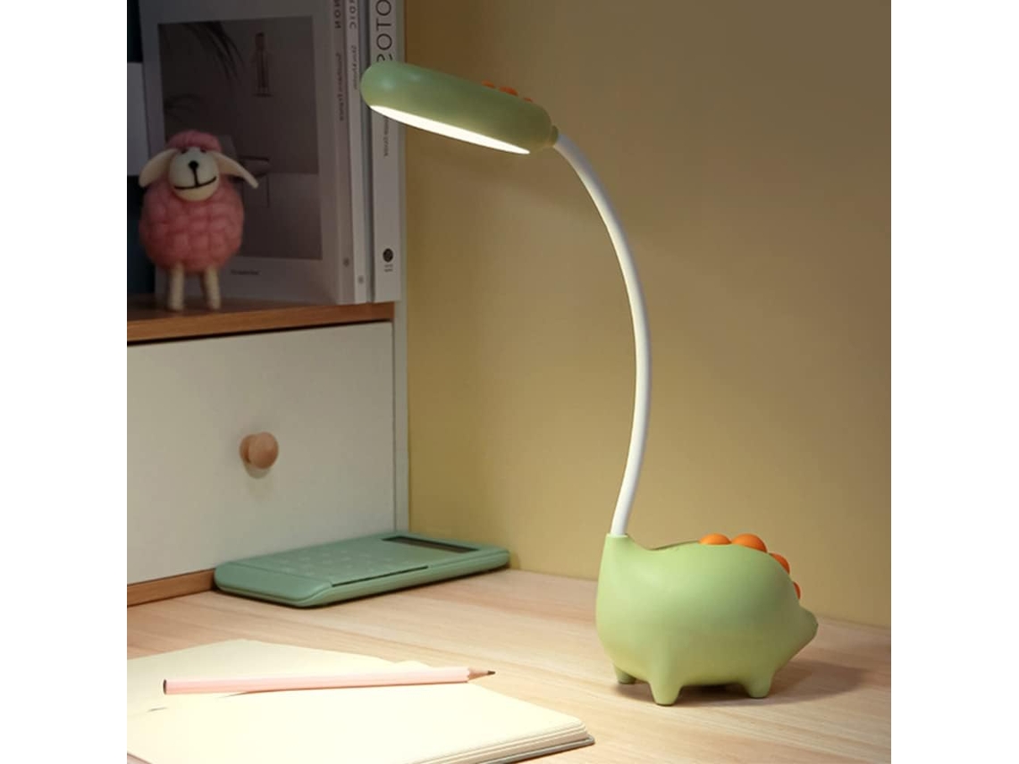 Lámpada Mesa Dinosaurio Infantil Inalámbrica Usb Recargable, Toque, Regulable, 3 Modos, Cabecera/lectura