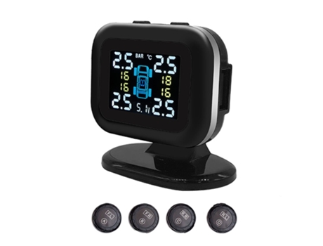 Sistema de supervisión de presión de neumáticos de coche, Detector de Monitor de presión de neumáticos USB con 4 sensores externos, función de alar...