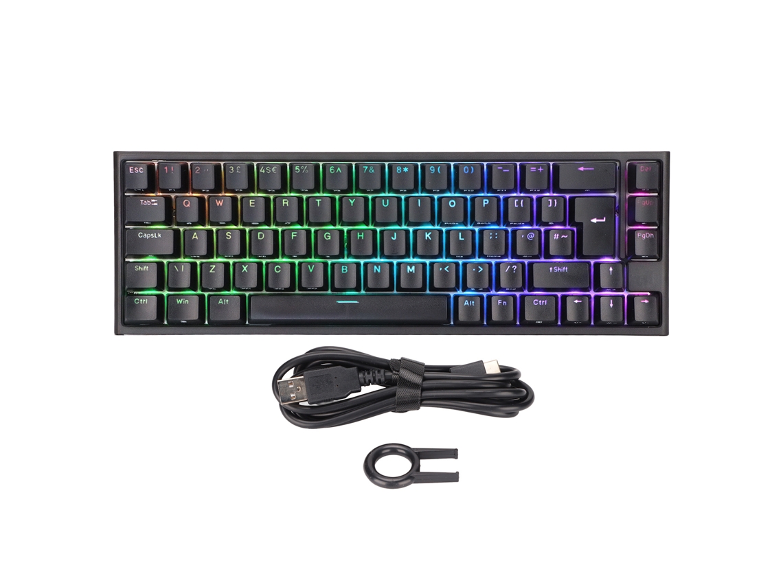Teclado Mecânico Gamer 68 Teclas Rgb Usb Tipo C Compatível Com Windows E Os X Para Pc E Notebook