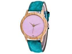 Reloj De Pulsera Zhoulianfa Quartz Para Parejas Con Esfera Rosa Y Correa De Lona Verde.