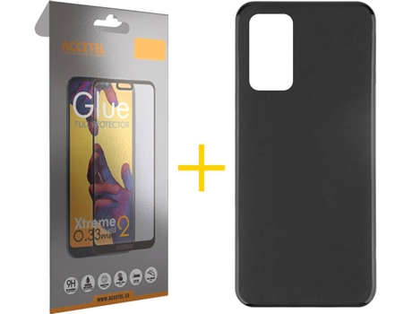 Kit Funda + Protector de Pantalla Huawei P40 ACCETEL Cristal Templado 6625 Negro
