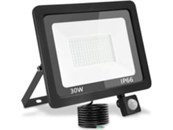 Proyector Led De 30 W, 2700 Lm, Luz Blanca Fría De 6500 K, Con Detector De Movimiento, Ip66, Para Jardín/garaje/patio Trasero.