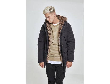 Abrigo Básico URBAN CLASSICS Parka Classic Hombre (Talla: L - Negro)