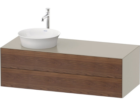 DURAVIT Tulip blanco, mueble de baño colgado en la pared, ancho 1300 x fondo 550mm, con 2 cajones, con tecnología tip-on, WT4987L