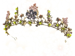 Coroa De Noiva Elegante Em Liga Metálica Verde Com Strass Brilhantes.