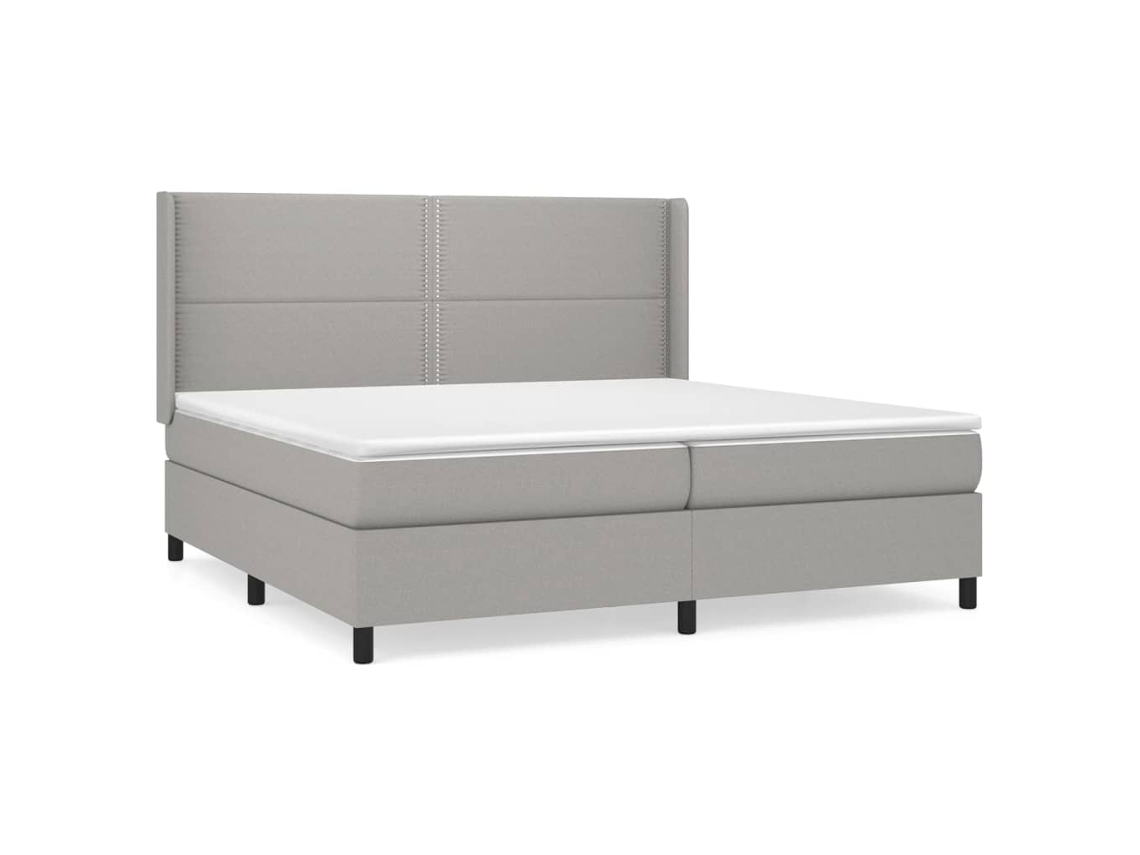 Maison Exclusive - Cama Box Spring Con Colchón Tela Gris Claro 200x200 Cm