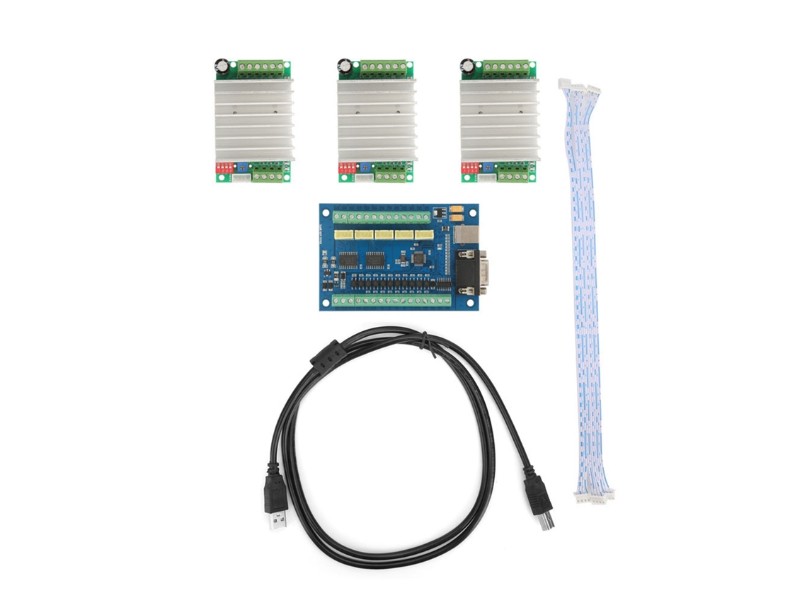Kit De Control Cnc Mach3 Con Tarjeta Usb, 5 Ejes, 100k + 3 Controladores Tb6600