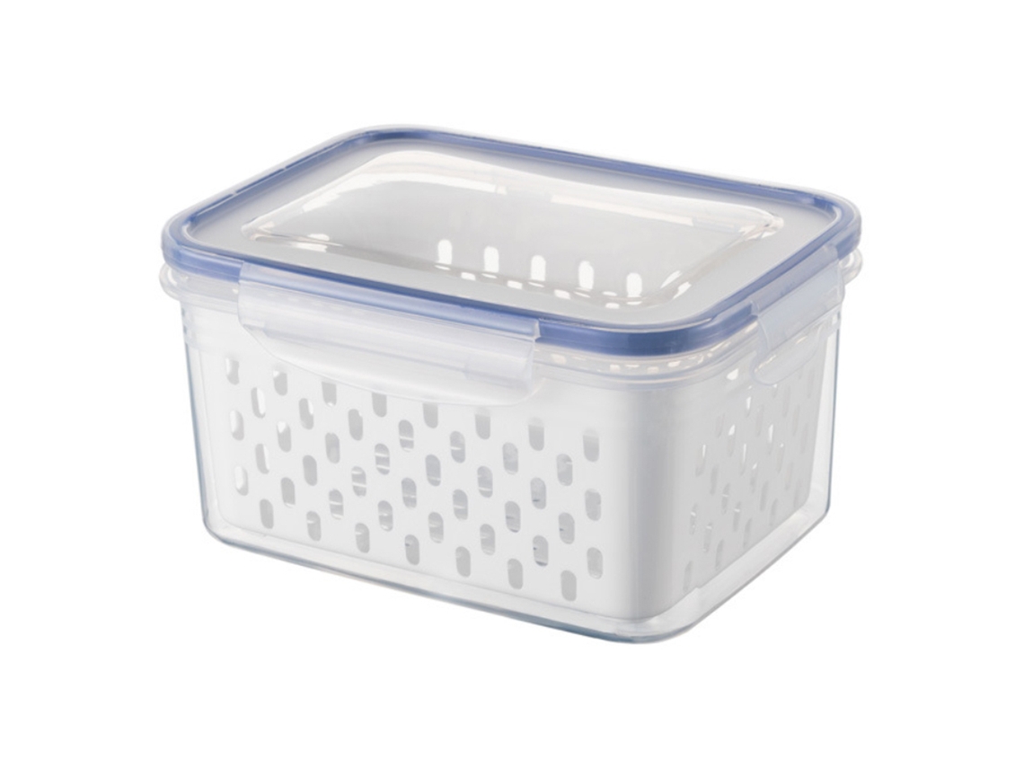 Unidad/3 Unidades Cajas para guardar frutas y verduras en el frigorífico con tapa y escurridor Organizador de verduras