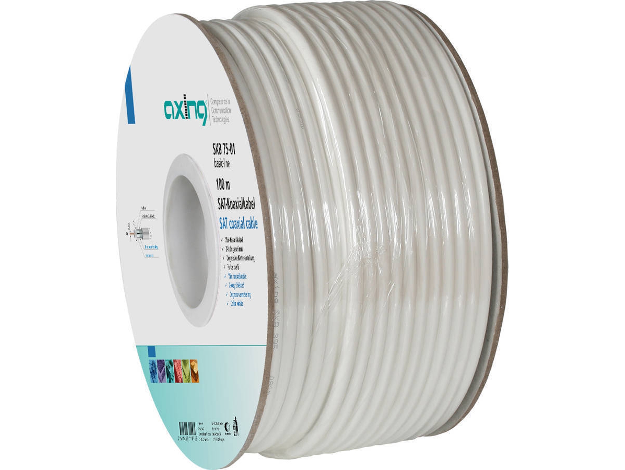 Cable de Antena AXING (Coaxial - Blanco)