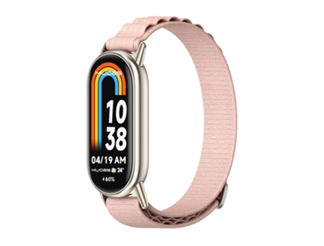 Correa de reloj inteligente para Xiaomi Mi Band 8 Mijobs Correa de reloj transpirable de nailon (oro rosa claro)