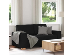 Sofá De 2 Plazas | Sofá De Salón | Sofá De Descanso De Tela Negra, 180x78x84 Cm