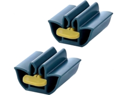 Paquete de 2 exprimidores de pasta de dientes de plástico azul, exprimidor cuadrado y tubo giratorio Rosewell