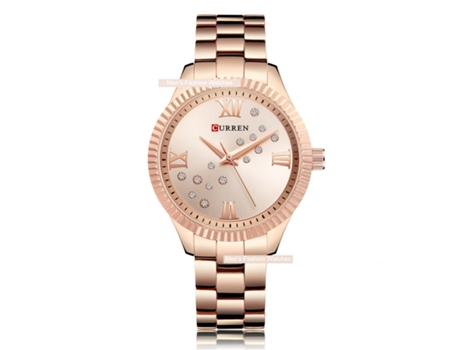 Relojes de mujer, relojes de pulsera de acero inoxidable analógicos elegantes y a la moda para mujer, relojes impermeables, carcasa rosa, rosa LUUC...