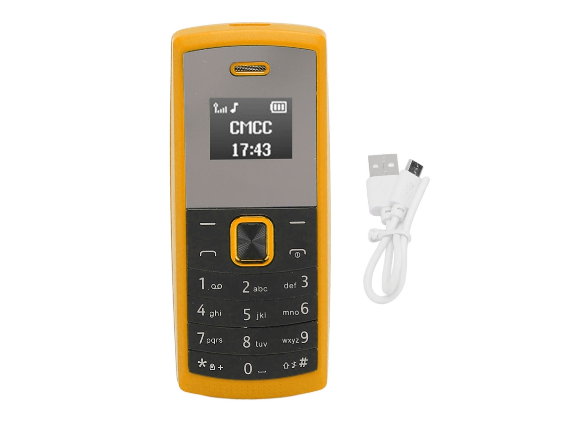 El Teléfono Móvil Bm01 Más Pequeño Del Mundo Con Altavoz Bluetooth, Compatible Con Tarjeta Gsm Dual Sim, Color Amarillo.