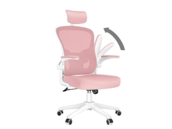 Silla de oficina ergonómica RACINGREAT con respaldo alto, brazos abatibles de 90° a 120° y reclinables de 90° - Rosa