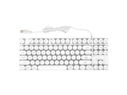 Teclado Mecánico Para Juegos Con Cable, 87 Teclas, Usb, Retroiluminación Colorida, Diseño Ergonómico, Blanco.