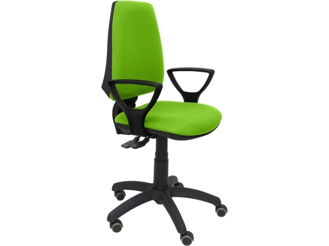 Silla de Escritorio Operativa PYC Elche S Verde BF RP con ruedas antiarañazos (Brazos Fijos - Tejido)