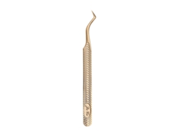 Rizador de pestañas estilo chino con alambre dorado, para extensiones de pestañas en salones de belleza.