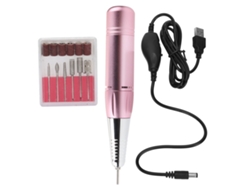 Pinza para uñas eléctrica portátil recargable USB para manicura y pedicura, color rosa.