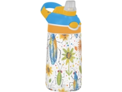Ilustración vectorial de una botella de agua infantil con asa y abertura ancha (sin marca).
