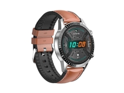 Reloj i9 de 1.3 pulgadas con monitorización de frecuencia cardíaca, presión arterial y oxígeno en sangre, color cuero marrón Ly Ebike