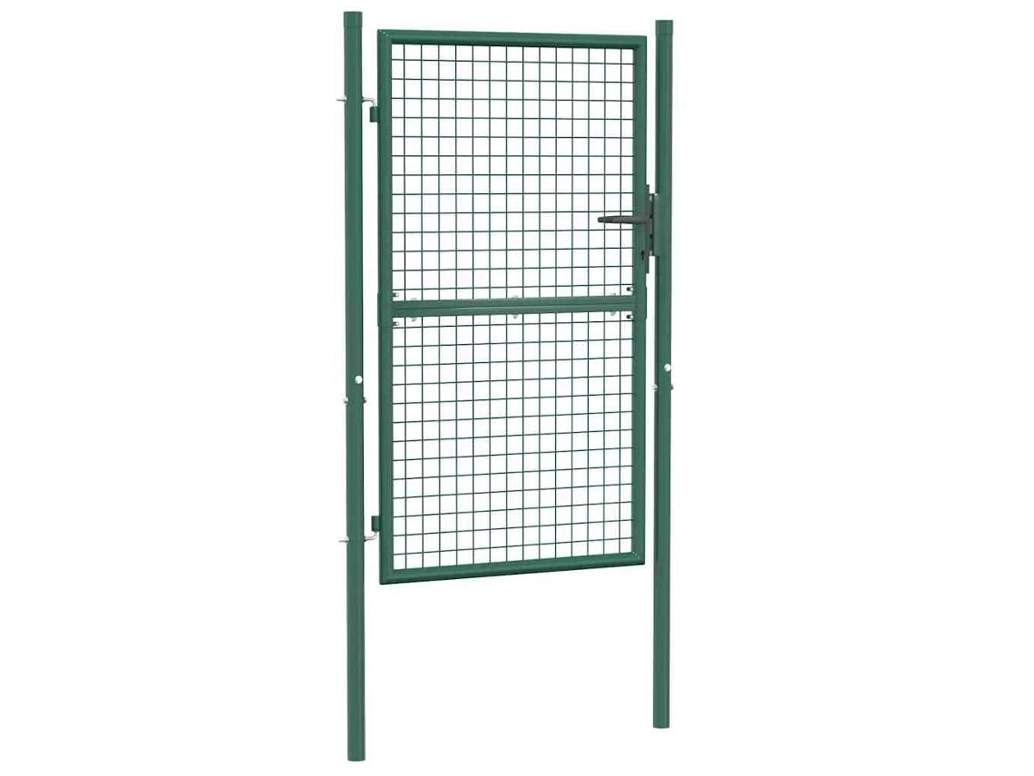 Puerta de valla metálica VIDAXL Verde Acero (100x150cm)
