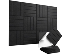 Paineles Acústicos Eifson Fieltro Poliéster Alta Densid 30x30cm 12 Un (negro)