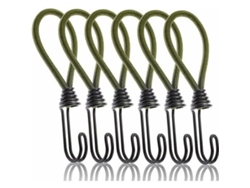 6 Cordones Elásticos Ajustables Con Ganchos Para Bicicletas, Motocicletas, Coches Y Camping (15 Cm)