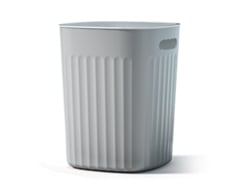 Cubo De Basura De Gran Capacidad Con Rayas Verticales, Portátil, Con Asa, Descubierto, Pp, Para Cocina, Sala De Estar, Silencioso, Gris, Grande