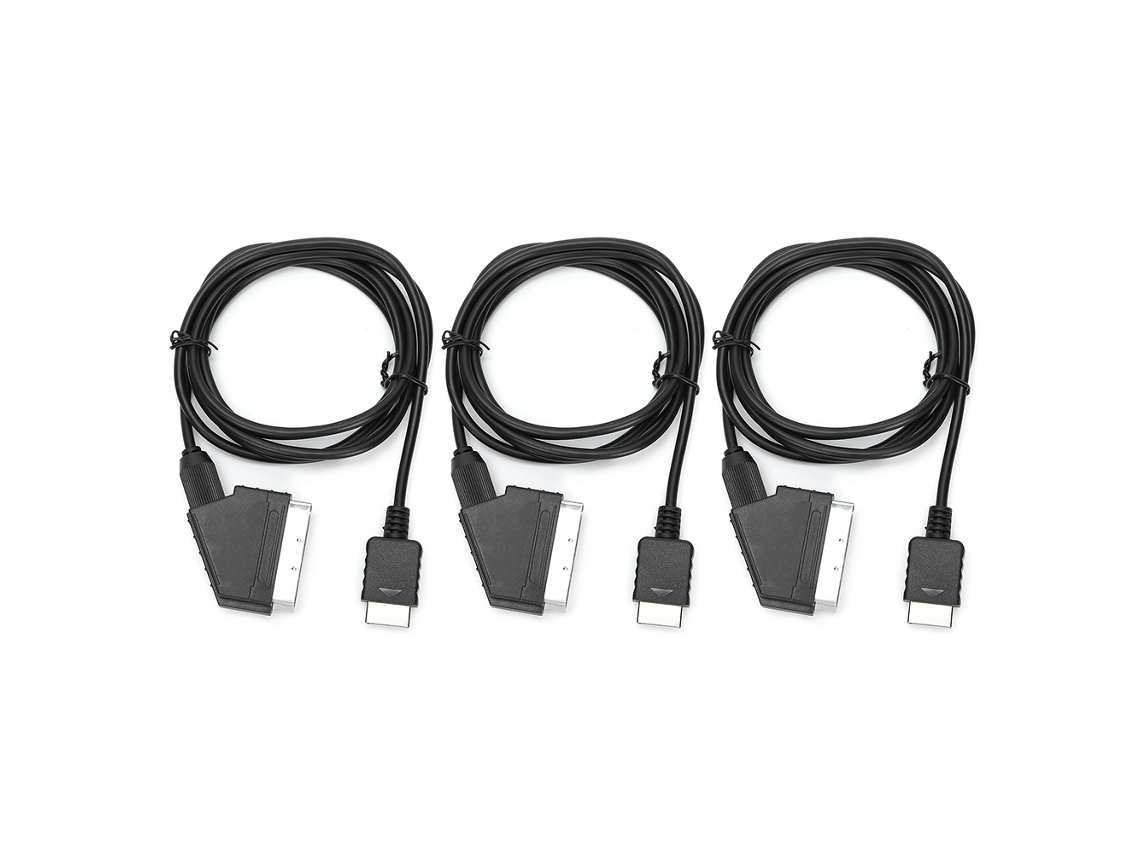 Cable de señal de audio SCART RGB profesional de 3 piezas para Sony/PS2/PS3