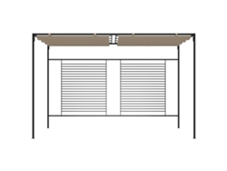 Cenador con techo retráctil 3x4x2,3 m 180 g/m² gris parduzco Wsd380950 Lovely Home