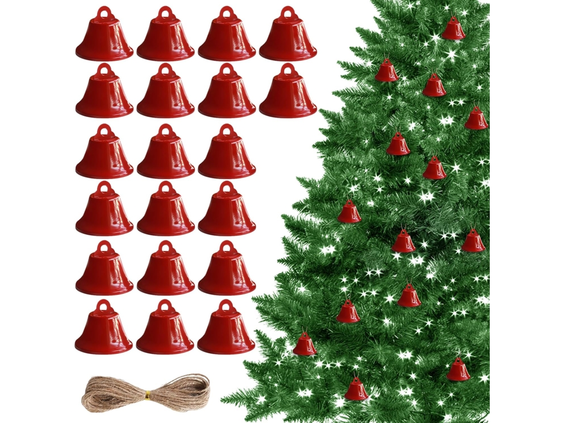 20 Campanillas Rojas, Artesanía, Decoración Navideña