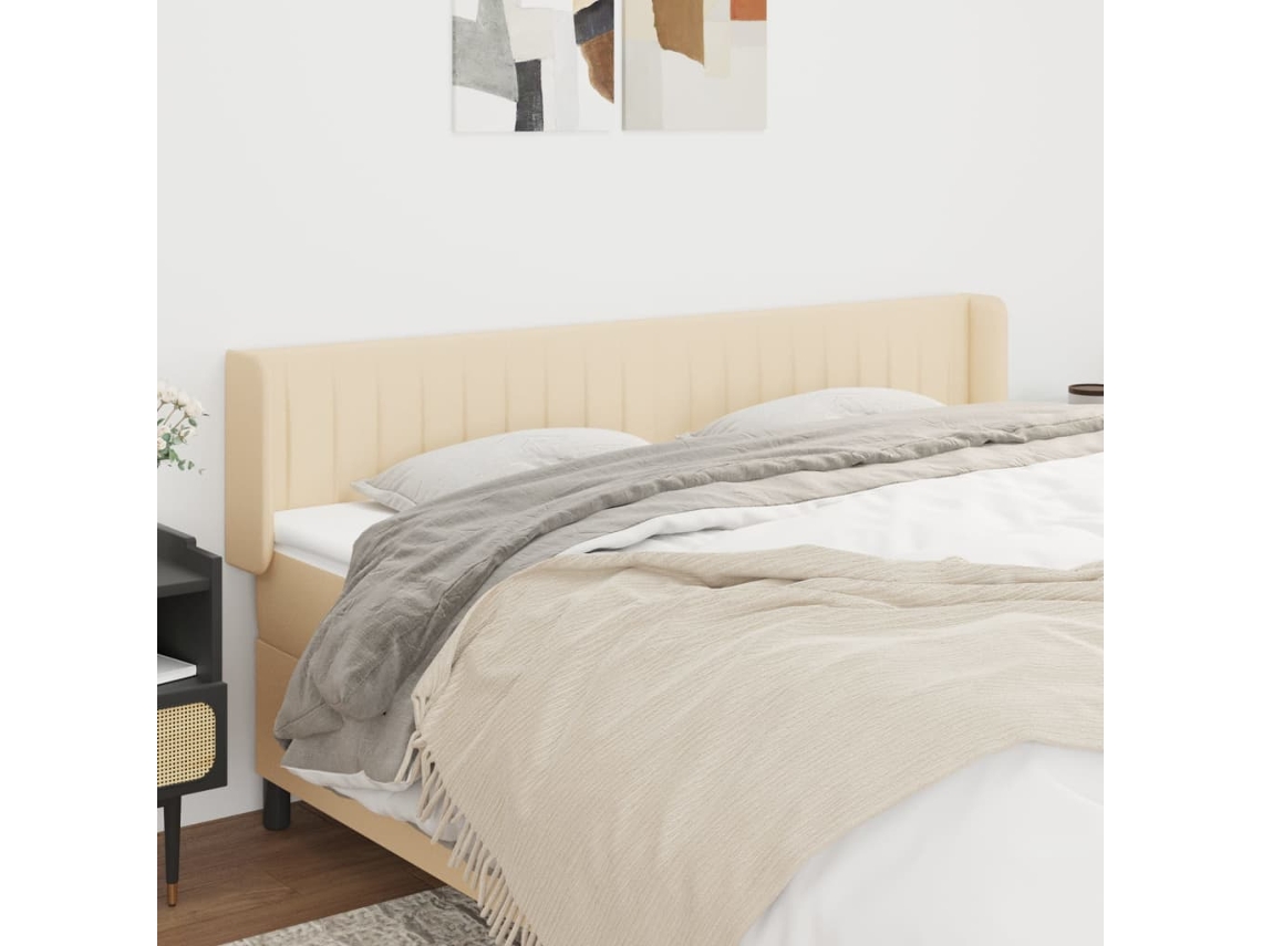Cabecero De Tela Color Crema 183x16x78/88 Cm