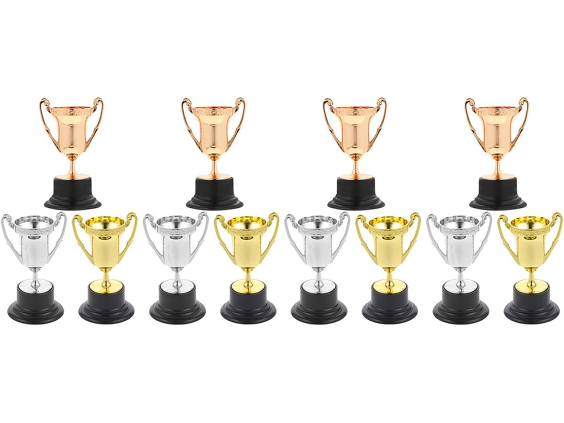 15 Mini Trofeos De Plástico Para Ganadores, Ideales Para Niños Y Niñas.