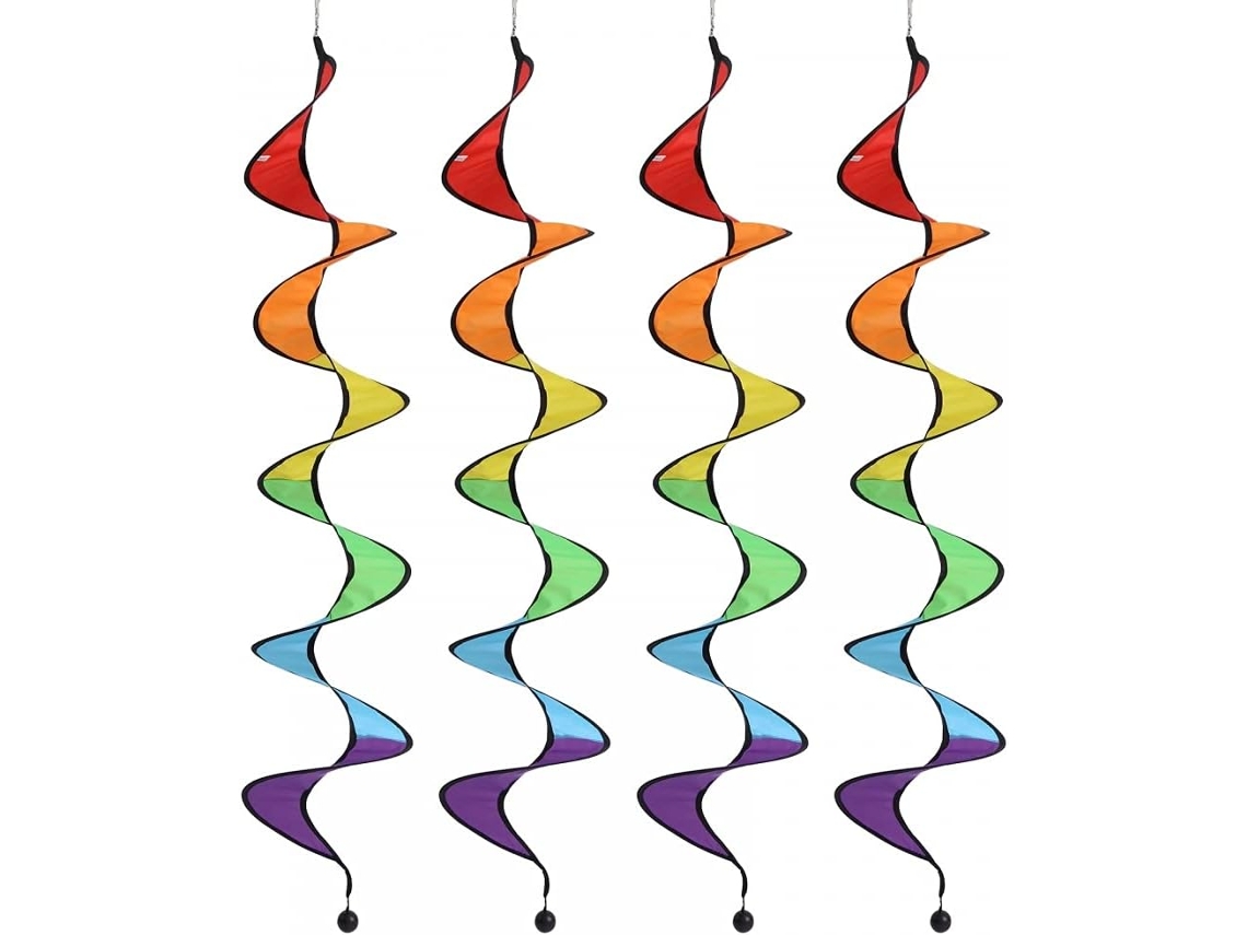 MEOIRUERY Espiral de viento, molinete de viento impermeable con cola de globo, esculturas colgantes, decoración para exteriores e interiores para tu jardín, tie