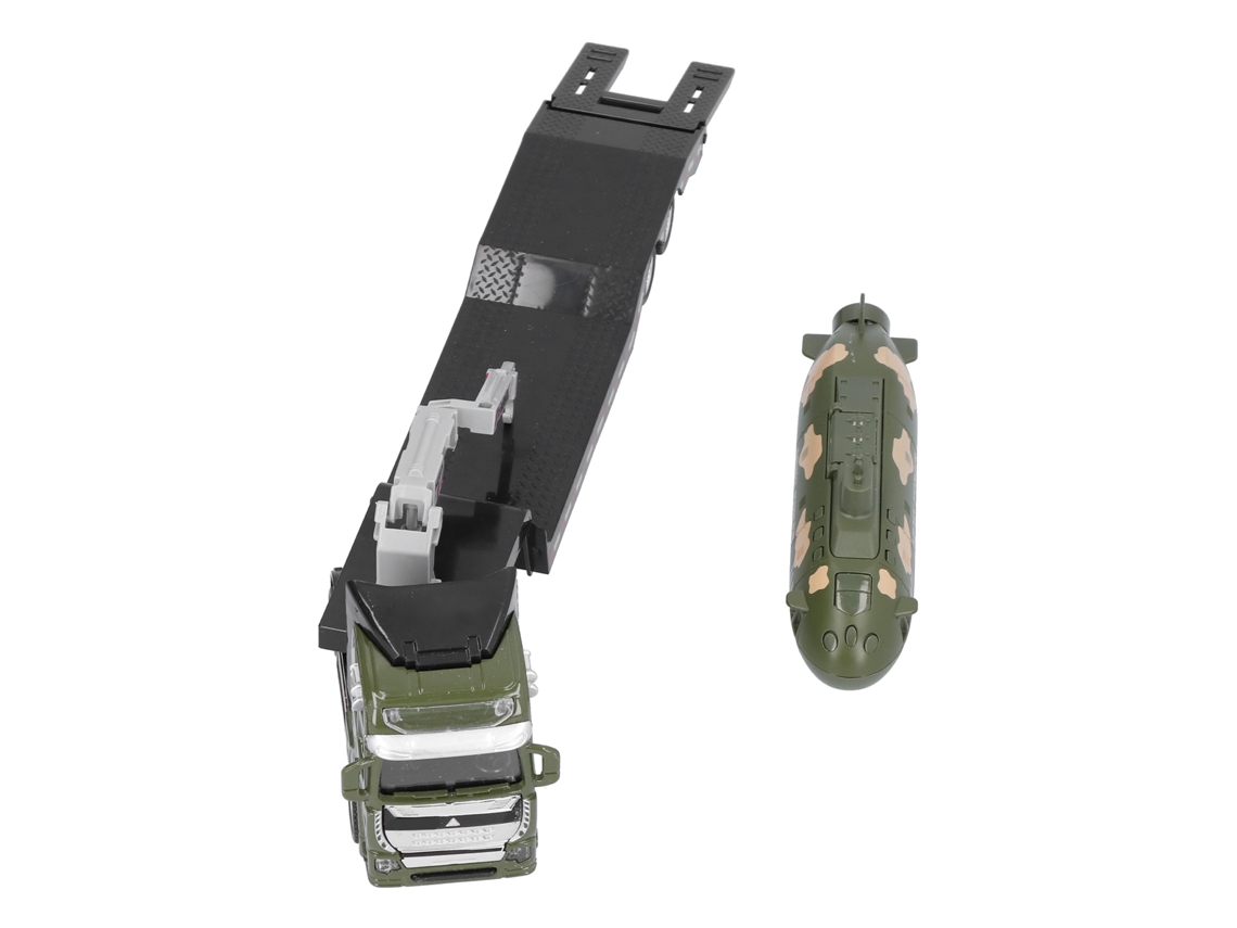 Set De Juguete De Modelo De Camión Militar Submarino De Aleación Metálica Para Niños
