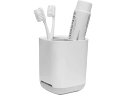 Rosewell - Caja de almacenamiento extraíble para cepillos de dientes y pasta de dientes eléctricos con 3 compartimentos y base antideslizante para baño