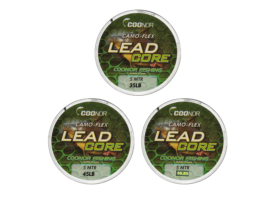 Hilo De Pesca Leadcore Camuflaje Para Carpas 35 Lb/45 Lb/55 Lb, 5 M, Trenzado Con Núcleo De Plomo.