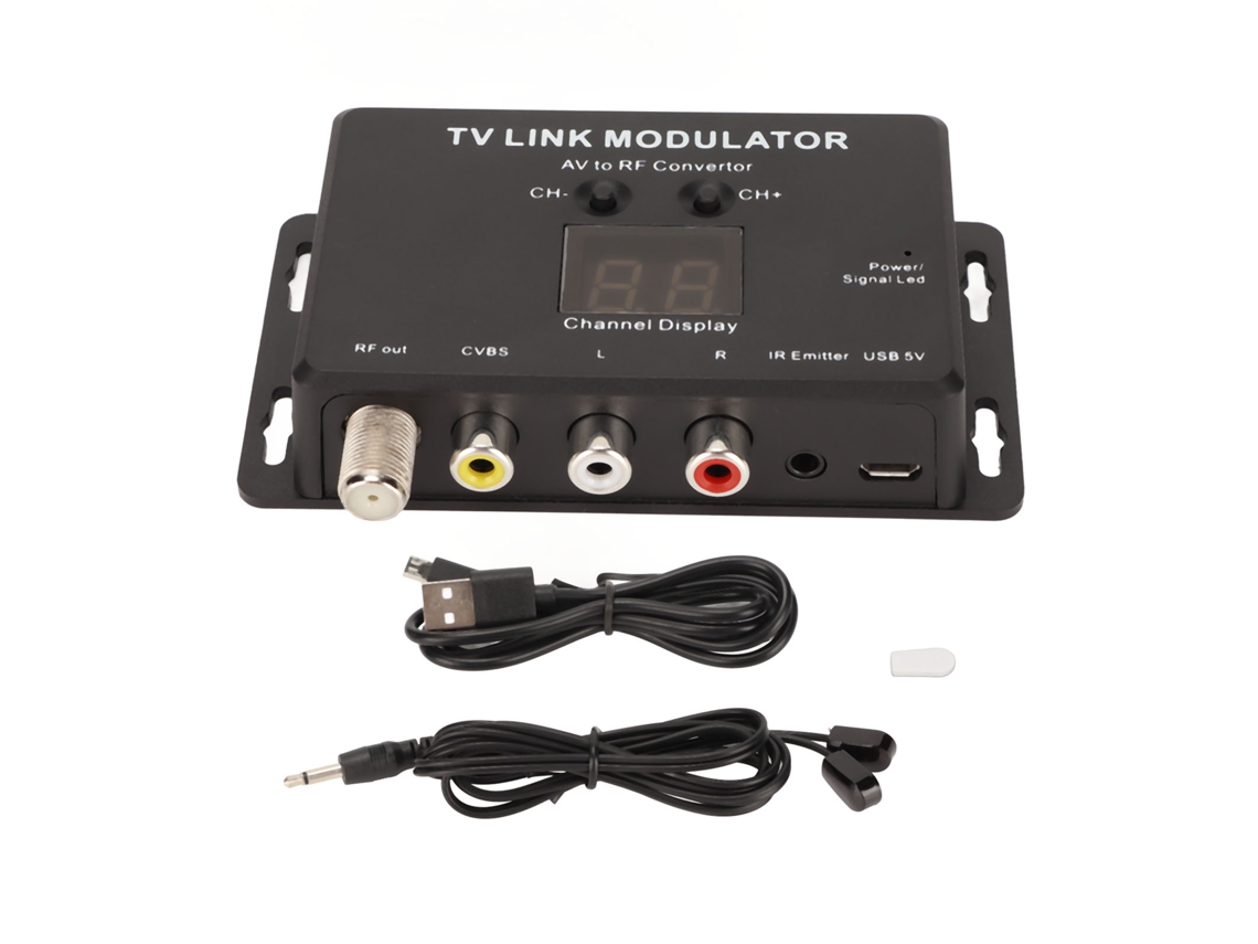 Modulador Av A Rf Para Tv Con Control Remoto Infrarrojo. Compatible Con Pal Y Ntsc.