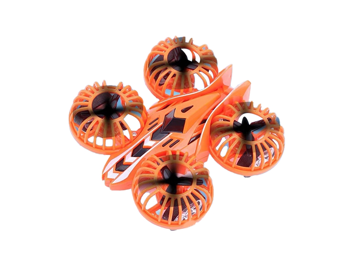 Coche Volador De Juguete Con Inercia, Cuadricóptero, Resistente A Caídas Y Al Desgaste, Color Naranja, Para Niños.