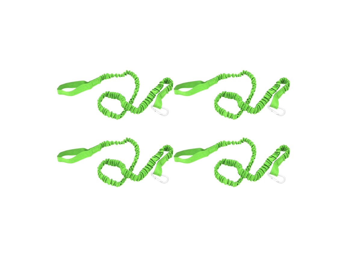 Kklv-4pcs Lazo De Caña Kayak Elástico Antipérdida Nylon Leash De Remo Canoa Cuerda De Seguridad Para Surfing Rafting Verde