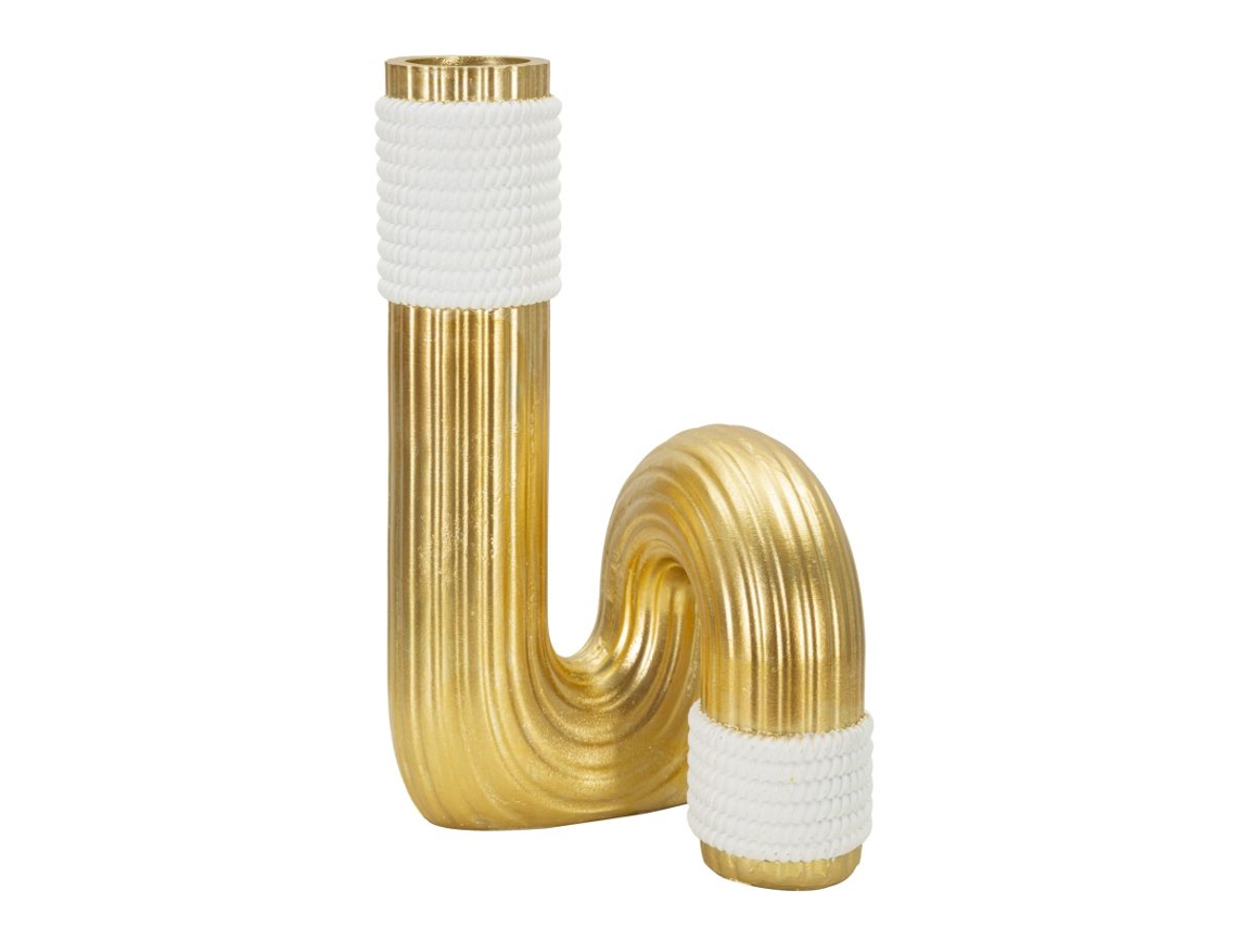 Florero Bann Grande Cm 14,5x13x25 Unico / Oro, Blanco