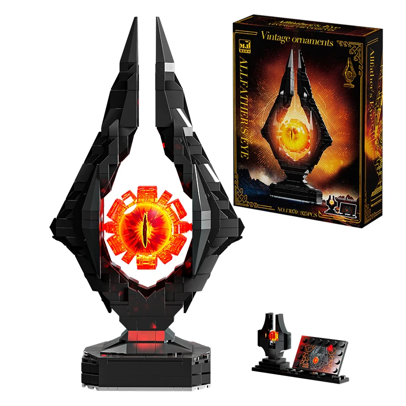 Set de bloques de construcción Ojo de Sauron (925 piezas), con luces, modelo arquitectónico de la Torre Oscura
