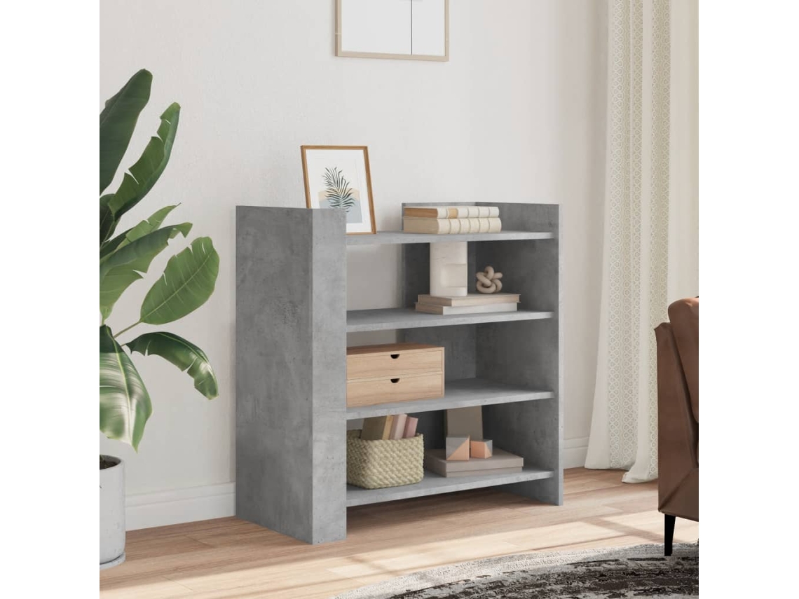Aparador De Madera Contrachapada Gris Hormigón 73,5x35x75 Cm