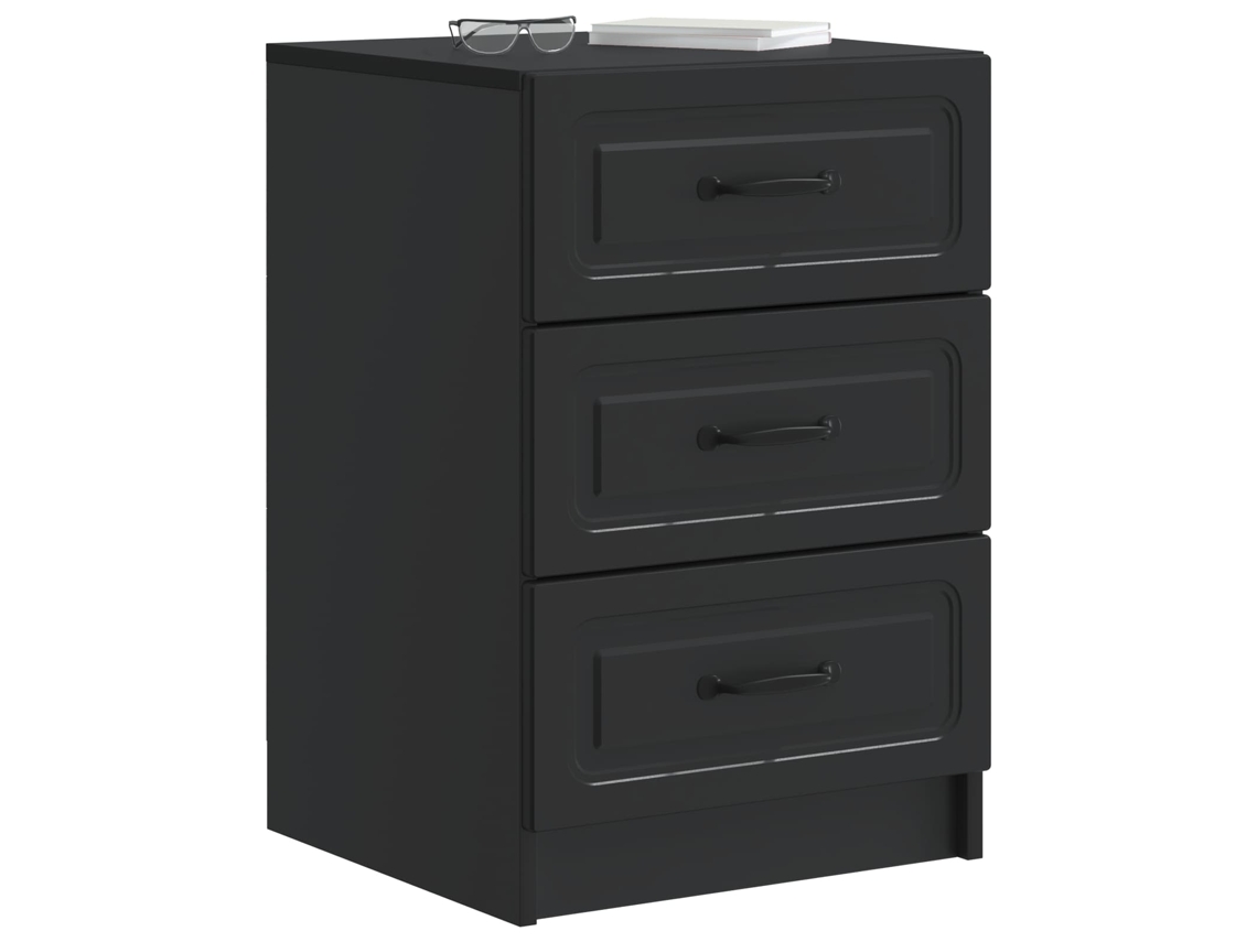 Maison Exclusive - Armario De Noche Negro 43 X 41 X 63,5 Cm Madera De Ingeniería